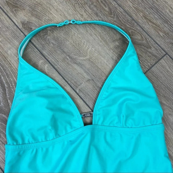 Cole of California Blue Halter Tankini  Swim Top - Picture 3 of 13